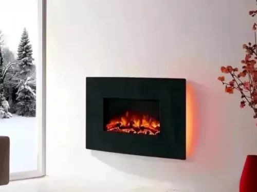 Egton Wall Mounted Electric Fire - Black