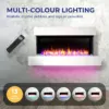 unswick wall mounted electric fire with 13 LED mood lighting colour options and crystal fuel bed