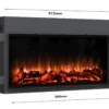 Danby inset log effect electric fire with realistic flame display and glowing ember bed, modern glass-fronted design
