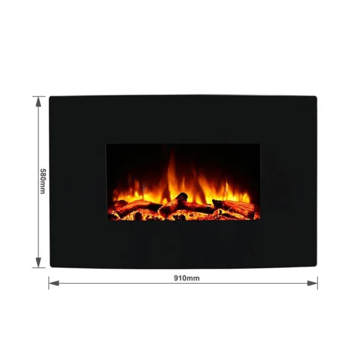 Egton Black Wall Mounted Electric Fire