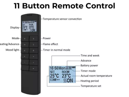 remote control for Hawnby electric fires