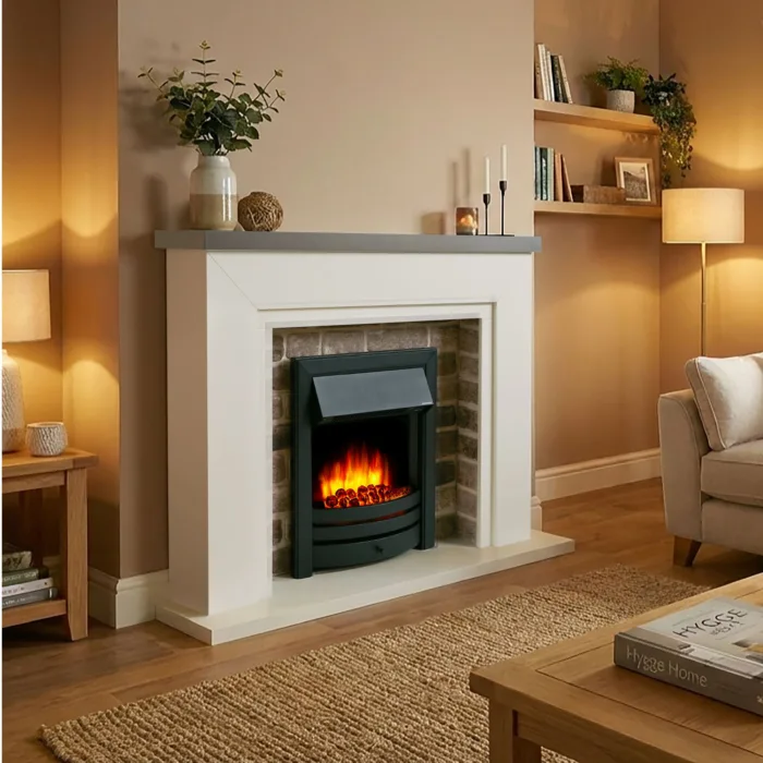 Flamborough Electric fireplace with black inset Fire