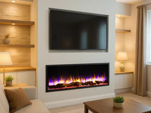 48 inch media wall electric fire